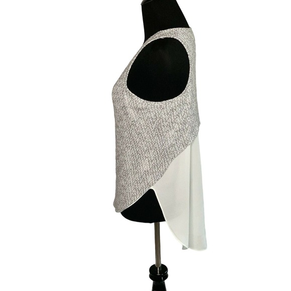 BAR III Gray White Layered Look Knit Tank Top XS - Picture 4 of 6